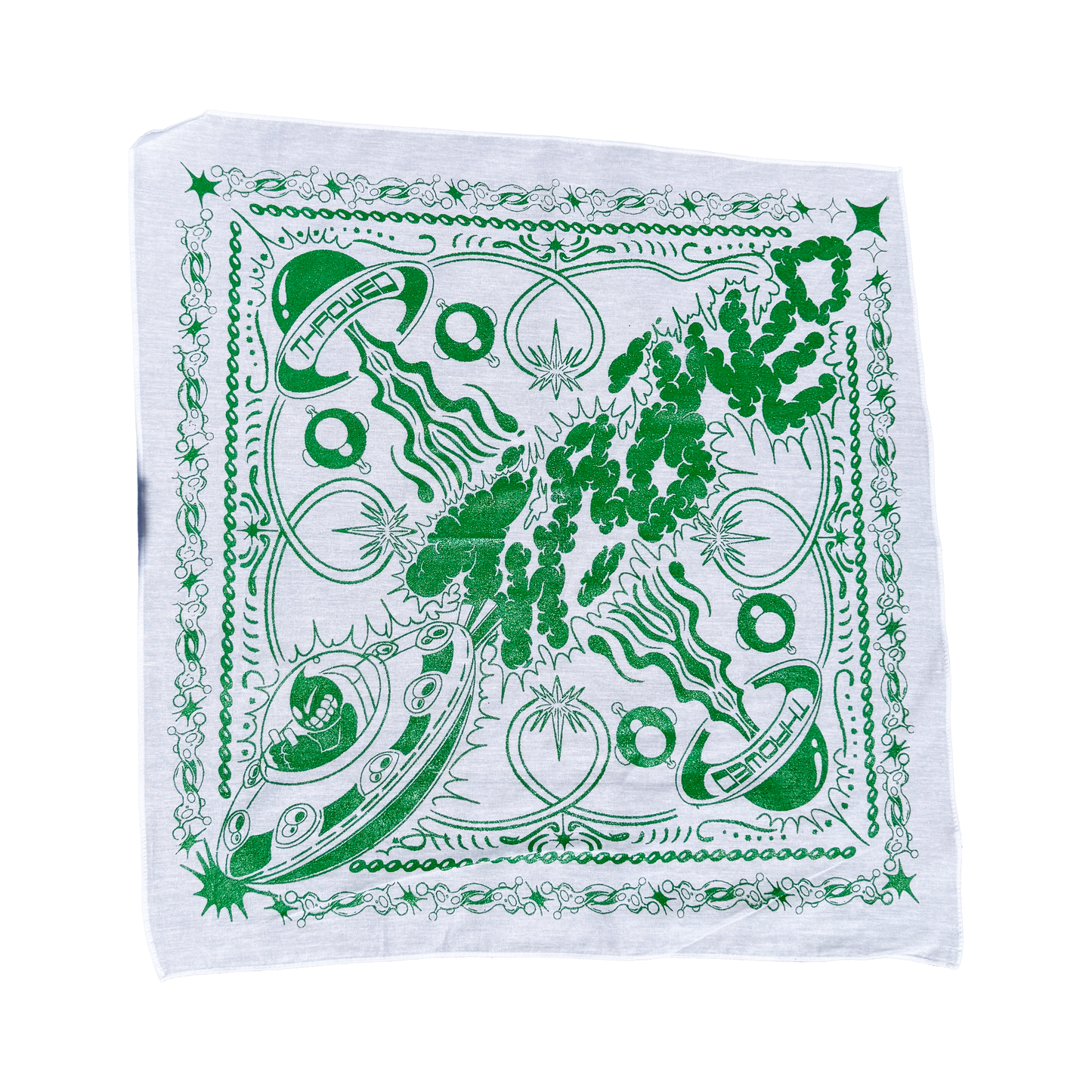 Throwed Bandana (white/green)
