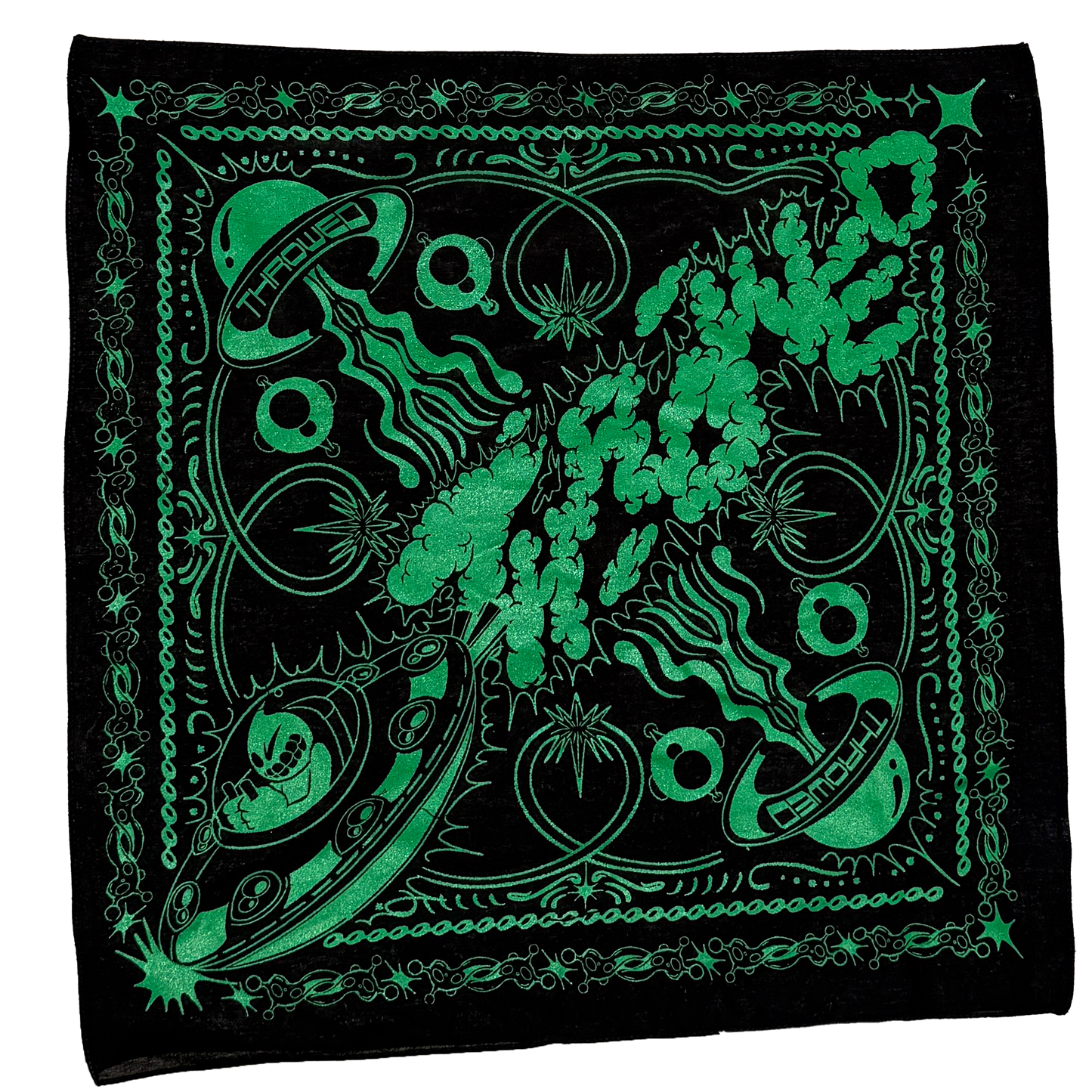 Throwed Bandana (Black/green)