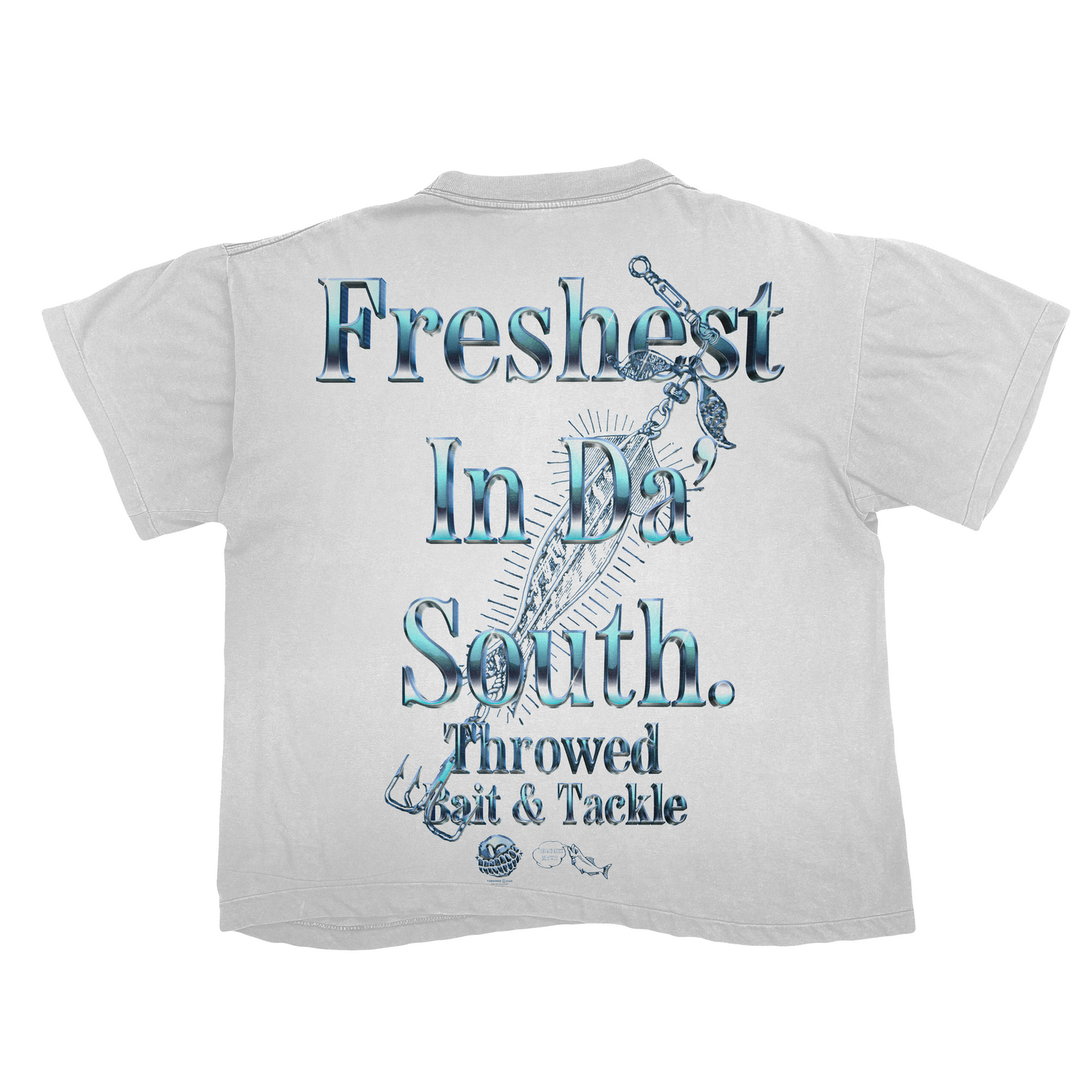 Blue Chrome Bait & Tackle (WHITE TEE)