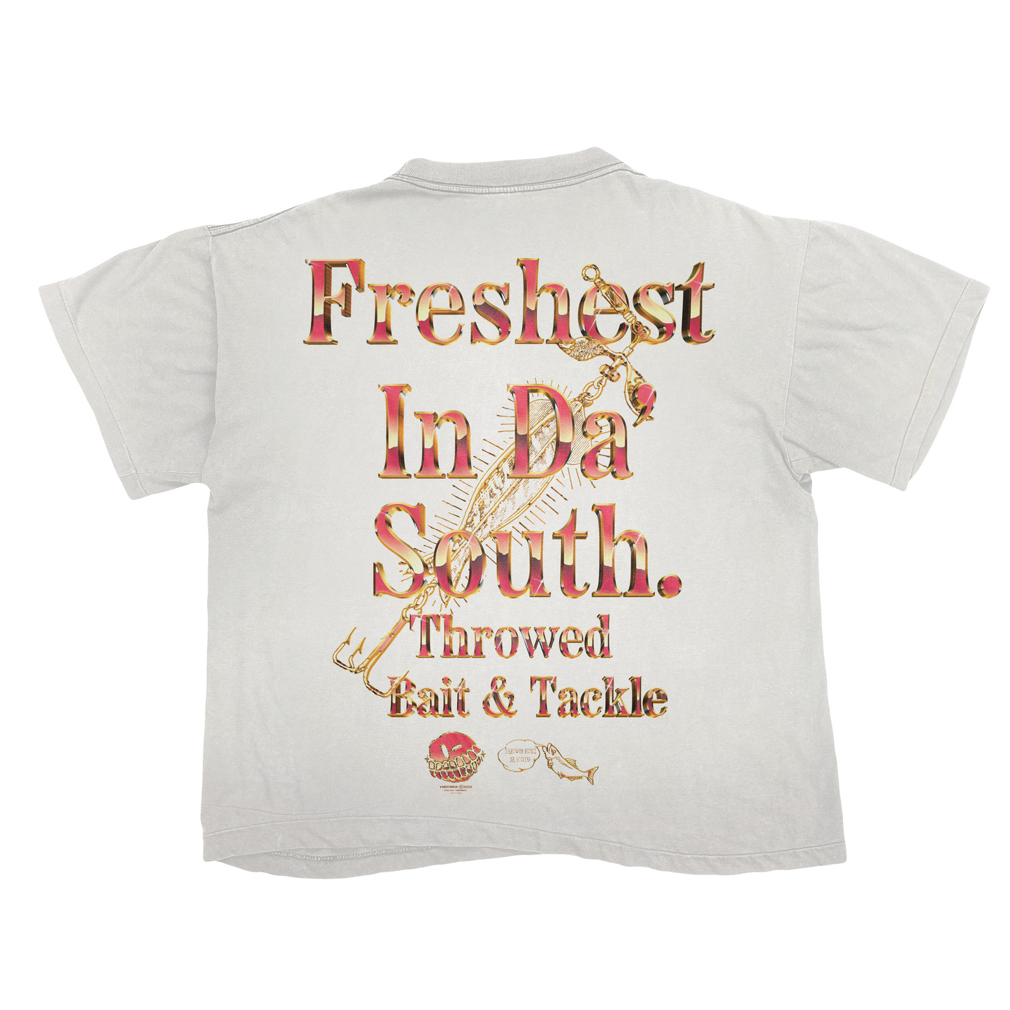 Red + Gold  Chrome Bait & Tackle (WHITE TEE)